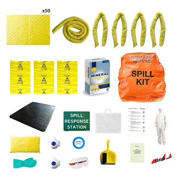 Controlco premium 100 Litre chemical spill kit contents