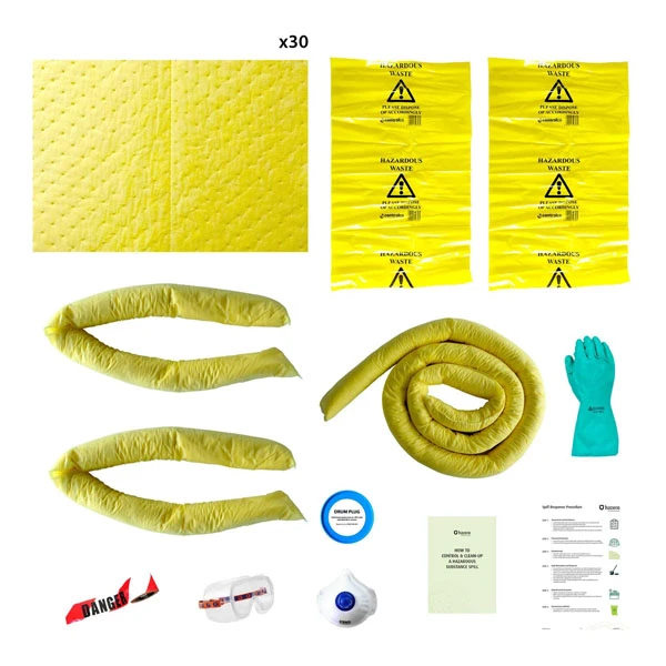 Controlco Premium 50 Litre chemical spill kit contents