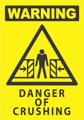 danger crushing sign
