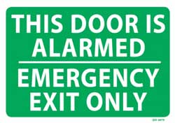 This Door is Alarmed Emergency Exit Only - PVC Sign 