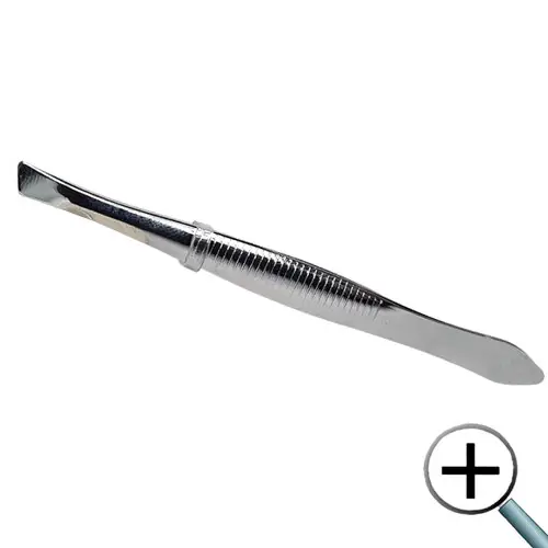 Economy Flat Tip Tweezers (Oblique)