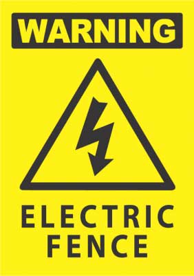 electic fence warning sign