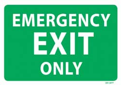 Emergency Exit  Only - PVC sign  