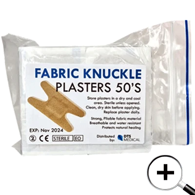ack of 50 plasters. 25 knuckle and 25 fingertip
