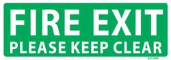 Fire Exit - Please Keep Clear PVC Sign 