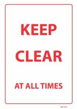 Keep Clear At All Times sign