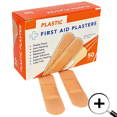 Flesh coloured plastic plasters