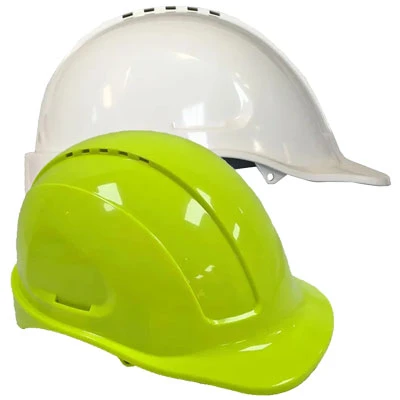 Hard Hat Fluro Yellow Push Lock Cradle