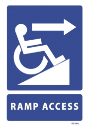 Ramp Access with Right Arrow sign