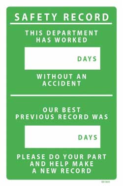 Safety Record Plant PVC sign
