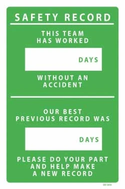 Safety Record Team PVC sign