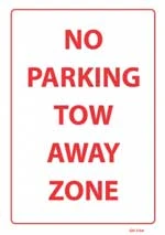 No Parking Tow Away Zone sign