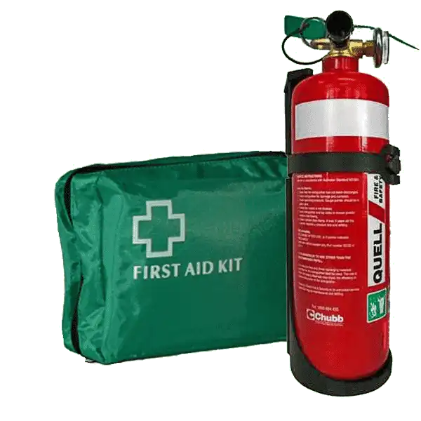 Vehicle first aid kit with 1Kg fire extinguisher