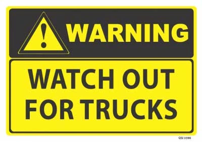 truck warning sign