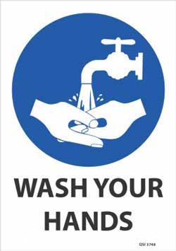 Wash Your Hands (Blue) Sign 